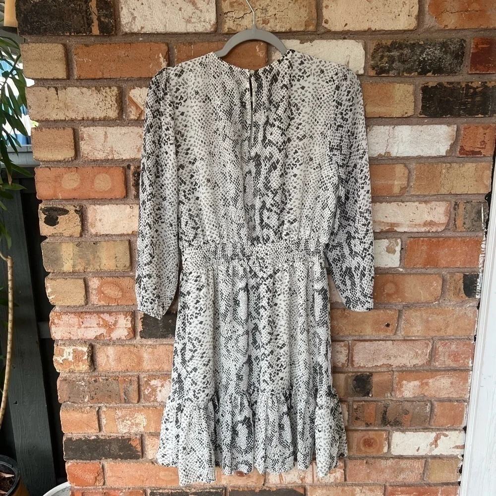 J Crew Cinched Waist Snakeskin Print Dress size Small